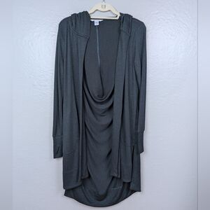 Athleta Green Heathered Hooded Cardigan XS